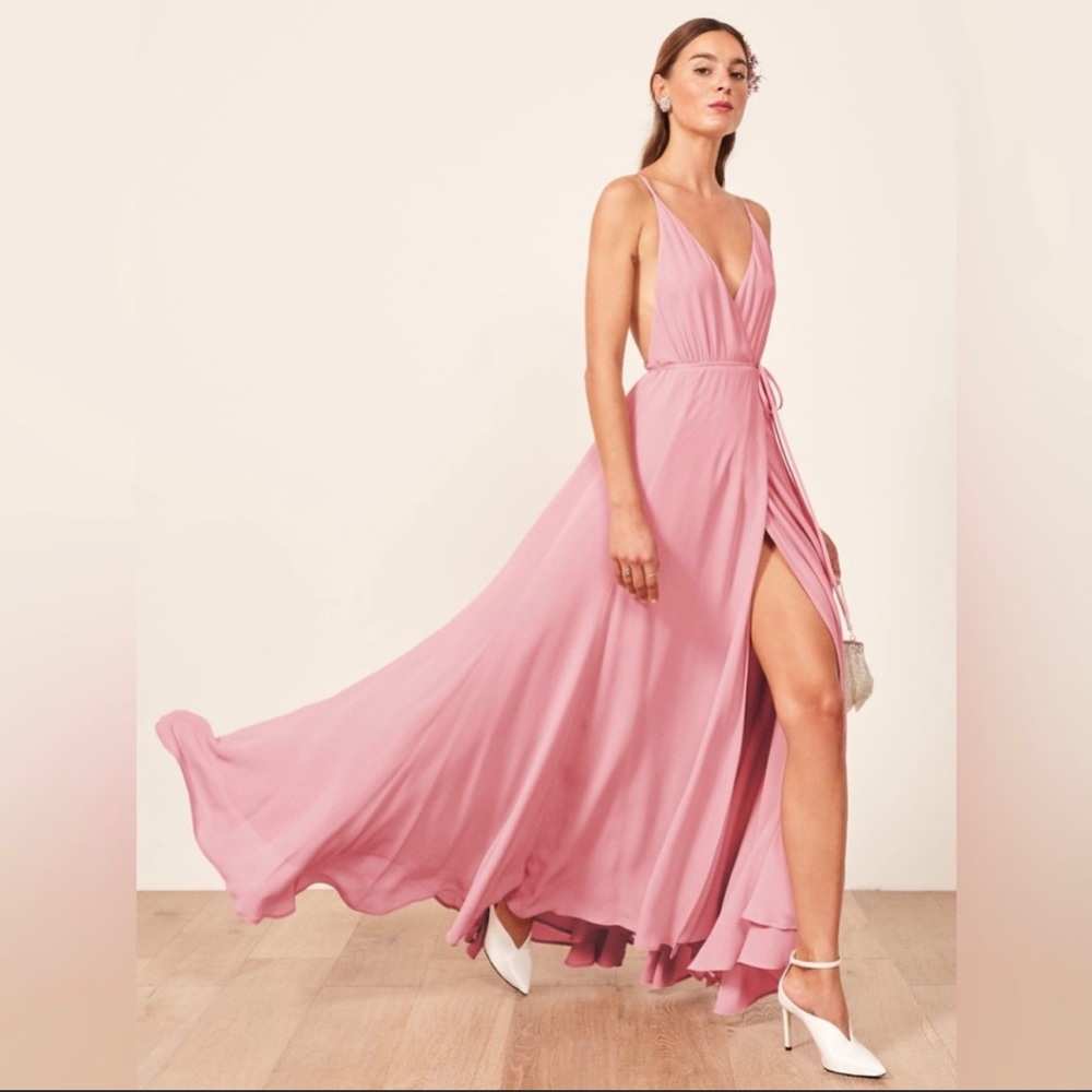 Reformation Callalily Dress Gown Carnation Pink Size 10 NWT
